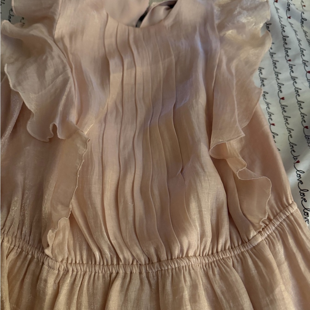 Express Blush Ruffled peplum blouse